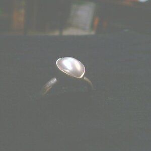 Sterling Silver and Tear Drop Pearl Ring